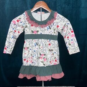EUC Charming Floral Long Sleeve Dress for Kids
